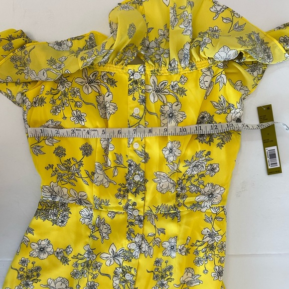 NWT Gianni Bini Aida Floral Print Off-the-Shoulder Button Front Midi Dress Sz XS - Picture 7 of 13
